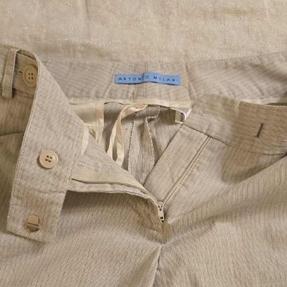 ANTONIO MELANI Cream and Gray Flare Pants - Picture 10 of 14